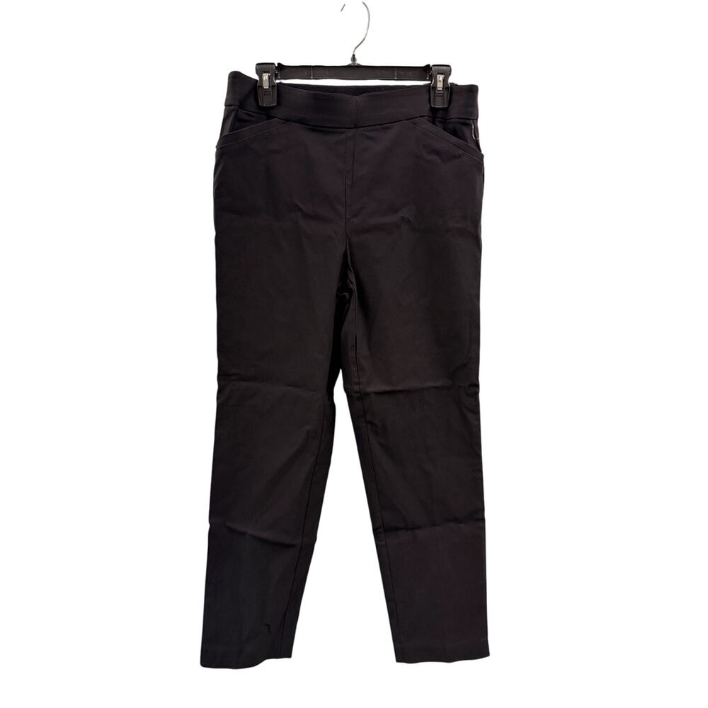 New! Counterparts Womens Black Stretch Pull On Straight Leg Dress Pants Size 10